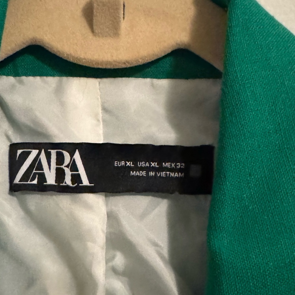 Zara Women's Green Linen Blazer - Picture 3 of 7